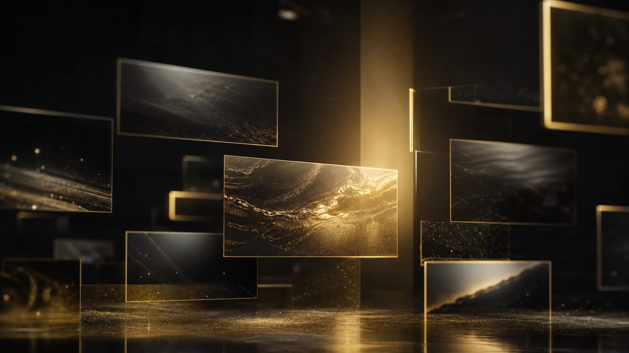 Cinematic abstract still representing creative testing for paid social ads