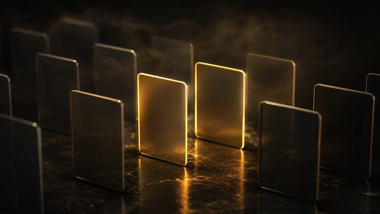 Cinematic abstract still representing testing multiple ad variations